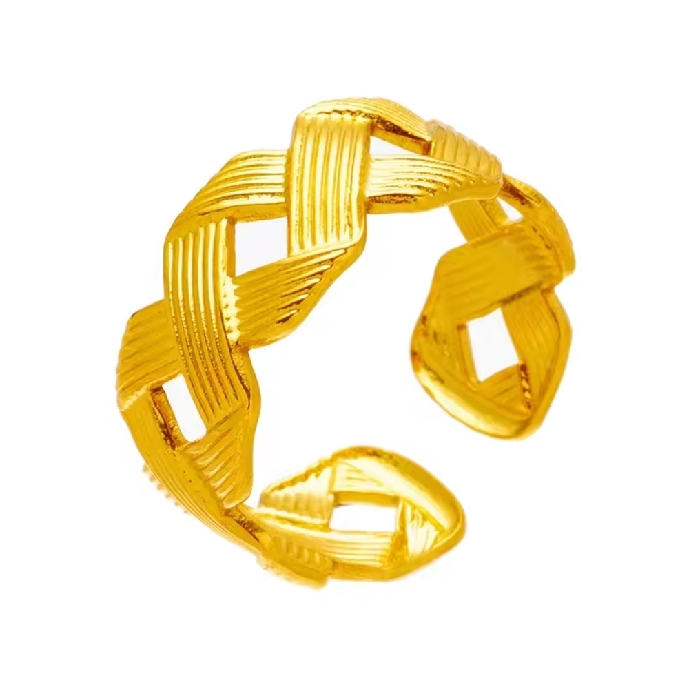 Elegant Gold Braided Women's Ring